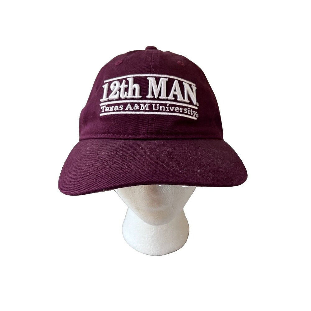 Vintage The Game Texas A&M Aggies 12th Man Bar Hat Maroon Strapback Cap NCAA